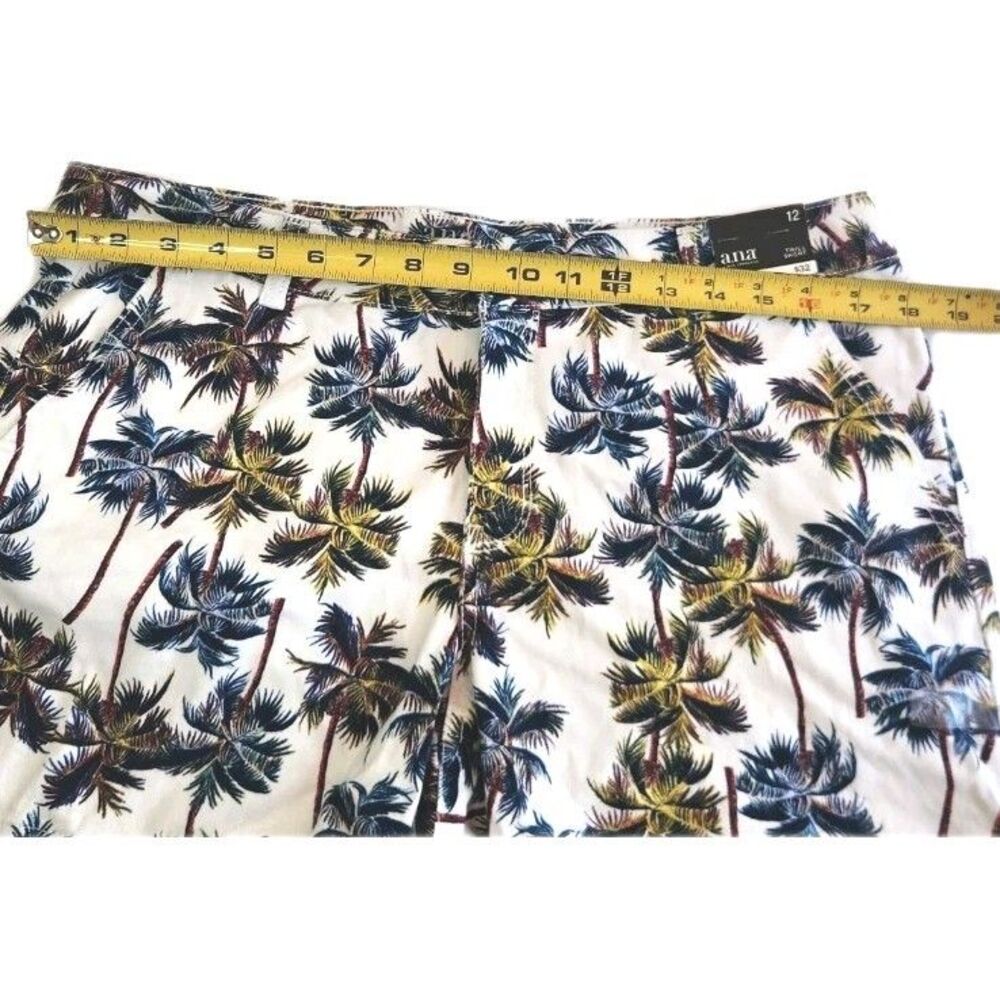 ANA Womens Size 12 Shorts Palm Leaf Print Green Chino Bermuda 5" Inseam NWT - Picture 9 of 9